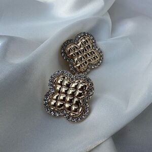Elegant Gold and Silver Stud Earrings